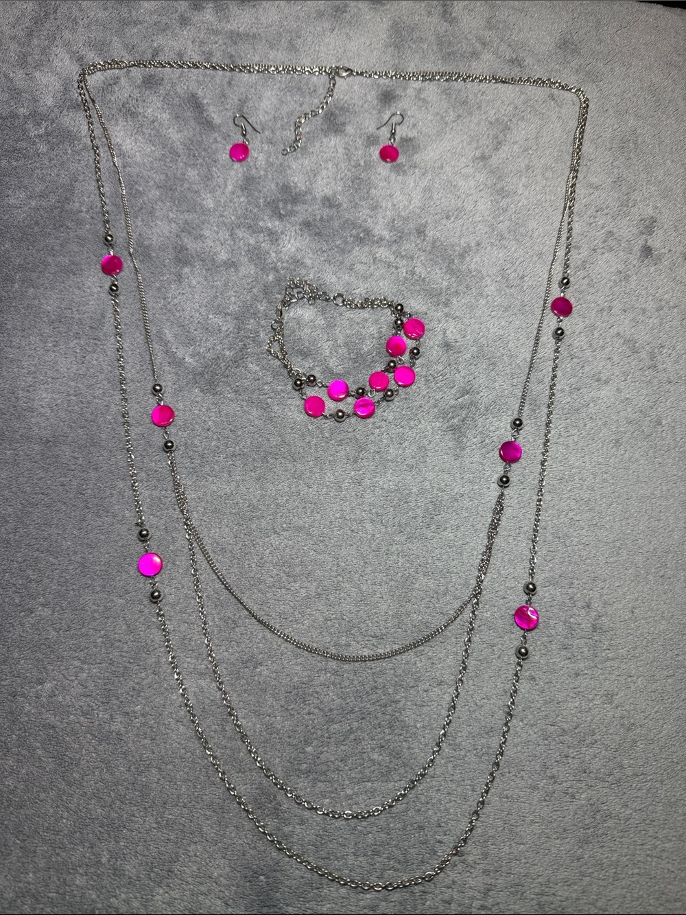 Pink Multi-Strand Necklace, Bracelet & Earrings Jewelry Set - Paparazzi